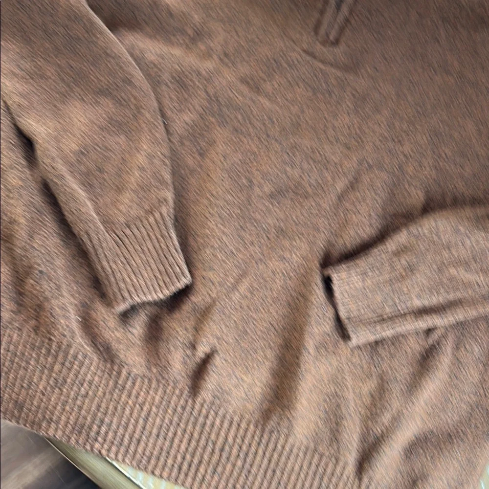 Men’s Croft and Barrow Brown Quarter Zip Chocolate Brown Marled Sweater